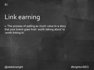 @stekenwright #brightonSEO
Choose your stories#1
Create press releases#3
Format data#5
Create a landing page#2
Get comments signed off#4
Planning
 