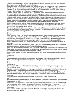 Geoffrey alayla, evet, sadece arkadaşı, dedi kendi kendine. Aslında neredeyse, o da sinir krizi geçirecekti.
Sonra gözleri tekrar açıklığa kaydı. Oradaki arkadaşına.
Misery çırılçıplaktı. Ama Geoffrey yine de, bizim köydeki haftada üç kez kiliseye giden namus kumkumaları
bile Misery'yi namussuzlukla suçlayamaz, diye düşündü. Öyle bir kadın zavallı Misery'yi gördüğü zaman
bağırarak kaçar. Ama bu sahneyi iffete sığmayacak bir şey saydığı için değil. Dehşet ve tiksinti yüzünden.
Misery'nin üzerinde hiçbir şey yok ama yine de çıplak sayılmaz...
Üzerinde arılardan oluşan bir giysi vardı onun. Genç kadının üzerini kestane rengi saçlarının tepesinden
ayaklarının uçlarına kadar arılar sarmıştı. Sanki arkasında garip bir rahibe kılığı vardı. Garipti, çünkü hiç
rüzgâr esmemesine rağmen Misery'nin göğüslerinin ve kalçalarının üzerinde dalgalanıyordu. Yüzünü de bir
rahibenin başlığı ve atkısı çevreliyordu sanki. Genç kadının yüzünde uyuşuk dolaşan arılar ağzını, burnunu,
çenesini ve kaşlarını örten bir maske oluşturuyorlardı. Misery'nin sadece mavi gözleri gözüküyordu. Yine
sürüyle arı baronun çelik bileklerinin üzerinde dolaştıktan sonra Misery'nin ellerindeki canlı eldivenlere
katılıyorlardı. Đri, kahverengi Afrika arılarıydılar bunlar. Dünyanın en öfkeli ve en zehirli anları.
Geoffrey bakarken, başka anlar da uçarak açıklığa geldiler. Dört bir yandan yaklaşıyorlardı. Ama Geoffrey
bütün korku ve ıstırabına rağmen bu korkunç yaratıklann daha çok batıdan geldiklerini fark etti. Yani
tanrıçanın o iri kara suratının olduğu taraftan.
Tamtamlar aynı düzenle çalıyor, anlar uyuşuk vızıltılan kadar aldatıcı olduğunu biliyordu. Baronesin başına
gelenleri görmüştü, lan o sahneye tanık olmadığı için sessizce Tann'ya şükrediyordu... O uykulu vızıltının
birdenbire yükselip bir testere gıcırtısı halini al-
272
Sadist
dığını duymadığı için de... Bu öfke dolu ses önce boğukken sonra iyice yükselmiş ve ölmekte olan kadının
ıstırap dolu çığlıklannı bastırmıştı. Barones kendini beğenmiş ve akılsız bir kadındı. Tehlikeliydi de.
Stringfellow'un o vahşi yaratığını serbest bıraktı. O yüzden az kalsın ölüyorduk. Ama aptal olsun olmasın,
gülünç olsun olmasın tehlikeli olsun olmasın, hiçbir kadın ya da erkek öyle bir ölüme layık değildir.
Sonra Geoffrey'nin kafasında lan'm sorusu yankılandı. "Ne yapacağız? Zavallı sevgilimi kurtarmak için ne
yapacağız?"
Hezekiah, "Şu anda hiçbir şey yapamayız, patron," dedi. Ama hanım şu anda tehlikede değil. O tamtamlar
çaldığı sürece anlar uyuyacak. Ve hanımefendi de öyle. O da uyuyacak."
Şimdi anlar Misery'yi durmadan hareket eden, kapkalm bir battaniye gibi sarmışlardı. Genç kadının açık olan
gözleri hiçbir şeyi görmüyormuş gibiydi. Ve bu mavi gözler sanki vızıldayan, sendeleyen ve sürünen anlardan
oluşan canlı bir mağaranın derinliklerinde kaybolmak üzereydi.
Geoffrey alçak ve bitkin bir sesle, "Ya tamtamlar susarsa?" diye sordu. Ve aynı anda tamtamlar gerçekten
sustu.
Goofrybirann
4
Paul gözlerine inanamıyormuş gibi son satıra baktı. Sonra da yazı makinesini kaptığı gibi havaya kaldırdı.
Annie odada olmadığı zamanlar makineyi küçük bir halter gibi kaldırmayı sürdürmüştü.
273
F: 18
Stephen King
Bunun nedenini bilmiyordu. Makineyi tekrar sarstı. Ve yine bir maden parçası yazı masası görevi yapan
tahtanın üzerine düştü.
Dışardan Annie'nin motorlu, parlak mavi çim biçme makinesinin homurtusu geliyordu. Kadın ön taraftaydı,
çimleri biçiyordu. O pis Rodyman'lann kentte aleyhinde söyleyecek bir söz bulamamaları için...
Paul yazı makinesini yerine bıraktı. Sonra da yeni sürprizi alabilmek için makineyi hafifçe eğdi. Pencereden
içeri giren akşam güneşinin güçlü ışığında parçaya baktı. Yüzünde hâlâ olanlara inana-madığını belirten o
ifade vardı.
Parçaya şeridin mürekkebi bulaşmıştı. Üzerindeki büyük ve küçük harfler kabarmaktaydı.
Ee
Yazı makinesi eğlenceye daha da büyük bir katkıda bulunmak için e harfini kaldınp atmıştı. Đngiliz dilinde en
fazla kullanılan bu harfi.
Paul takvime baktı. Çiçekli bir kır resmi vardı, mayıs ayında olduklannı açıklıyordu. Ama Paul artık bir kâğıt
parçasına tarihleri yazıyor, böylece kendi takvimini tutuyordu. Ve onunkine göre 21 Hazirandı.
O güzel sisli tembel çılgın yaz günleri gelsin, diye düşündü. Kopuk harfi kâğıt sepetinin bulunduğu tarafa
doğru fırlattı.
Kendi kendine, şimdi ne yapacağım, diye sordu. Ama tabii ne yapacağını çok iyi biliyordu. Romanı elle
yazacaktı. Böyle yapacaktı işte.
 