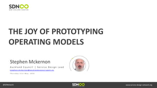 Service Design and the joy of prototyping operating models | PDF