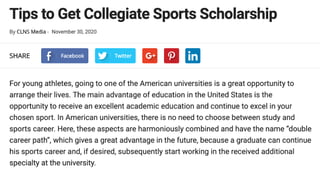 Tips to Get Collegiate Sports Scholarships
