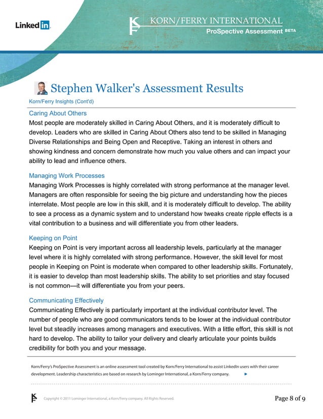 Korn/Ferry Assessment | PDF