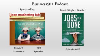 859,679 418
Downloads Episodes
Sponsored by: Guest: Stephen Wunker
Episode #419
Business901 Podcast
 