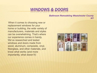 WINDOWS & DOORS
When it comes to choosing new or
replacement windows for your
home or building, the wide variety of
manufa...