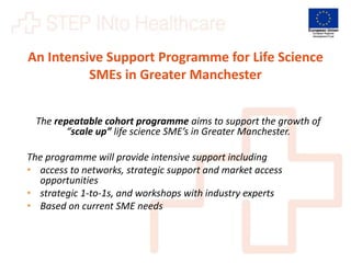 An Intensive Support Programme for Life Science
SMEs in Greater Manchester
The repeatable cohort programme aims to support...