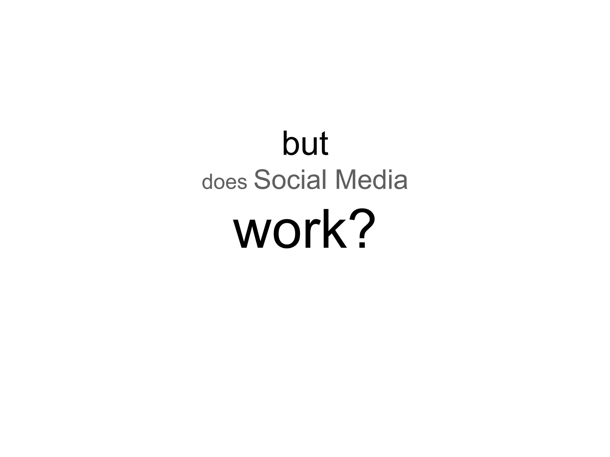 butdoes Social Media work?