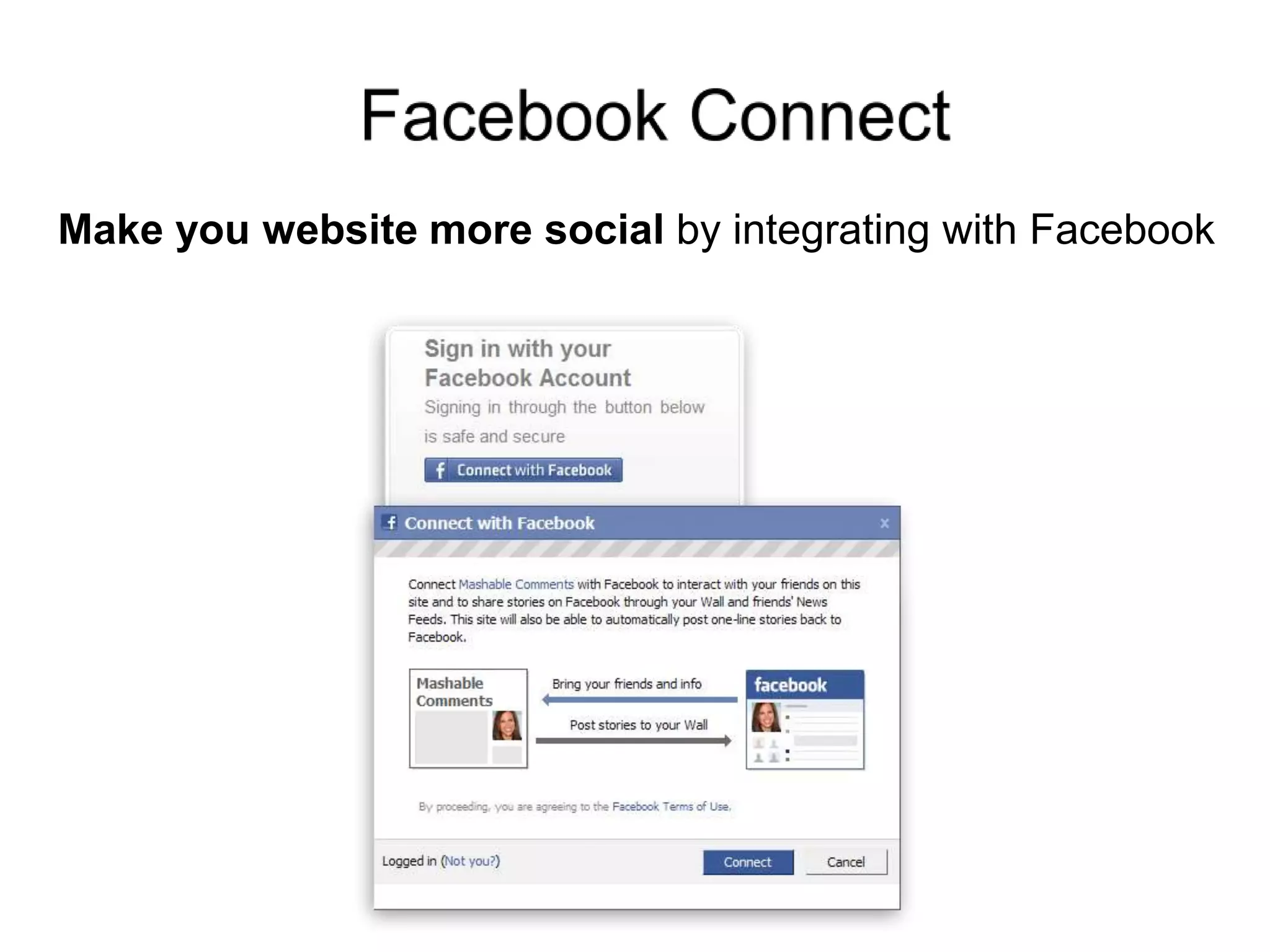 Make you website more social by integrating with Facebook
 