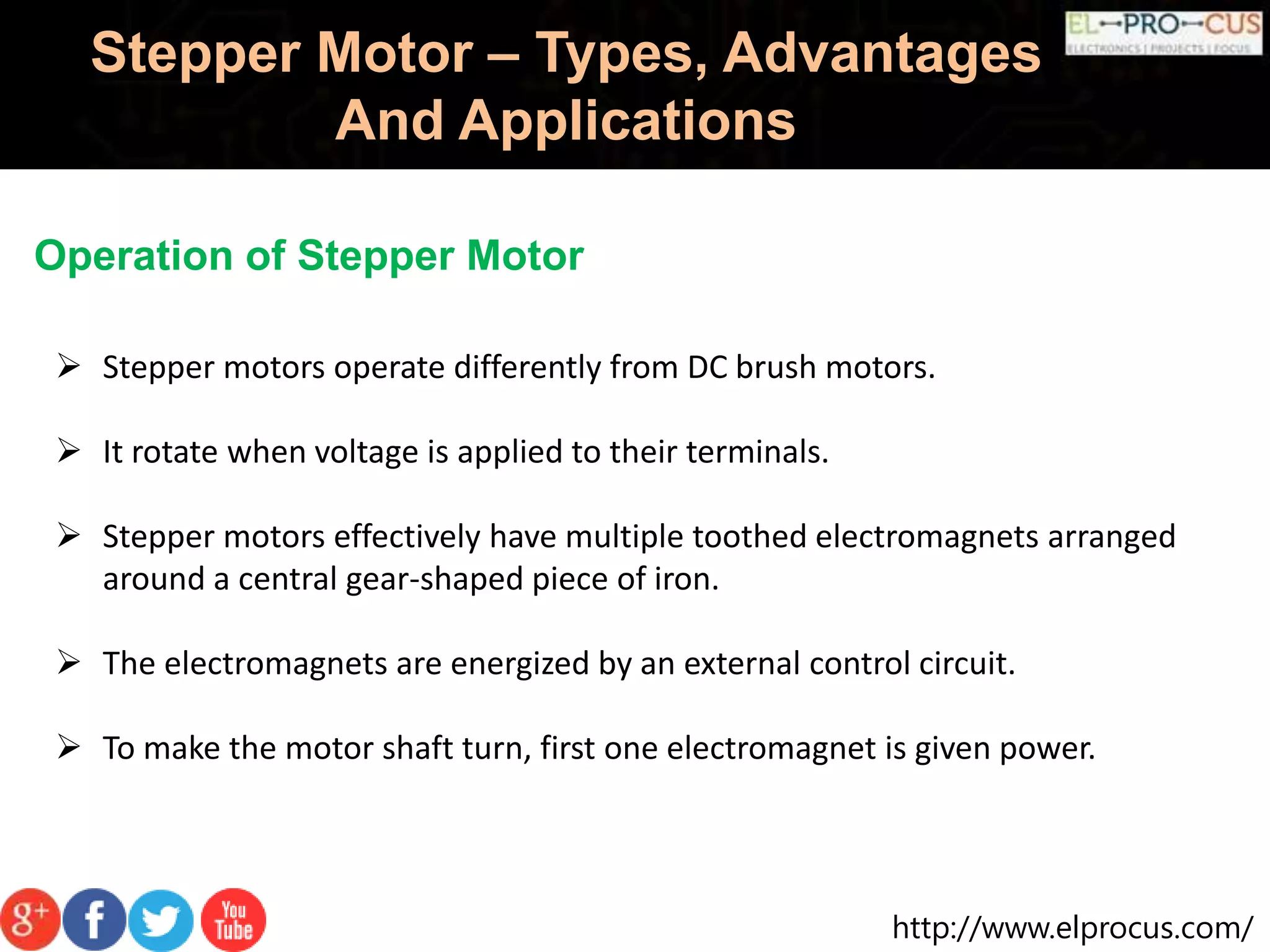 Stepper Motor Types, Advantages And Applications | PPTX