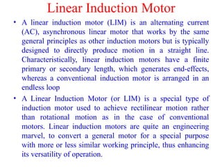 Lim Motor Stepper moto , Linear induction motor working | PPTX