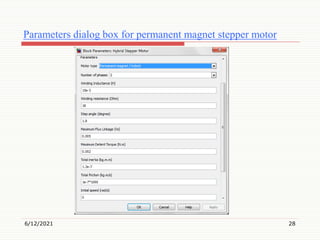 Parameters dialog box for permanent magnet stepper motor
6/12/2021 28
 