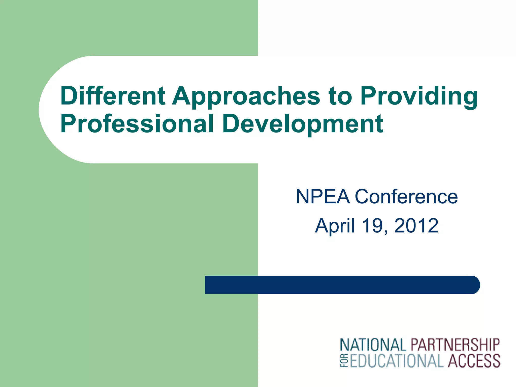 Different Approaches to Providing Professional Development | PPT