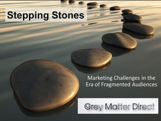 Marketing Challenges in the
Era of Fragmented Audiences
Stepping Stones
 