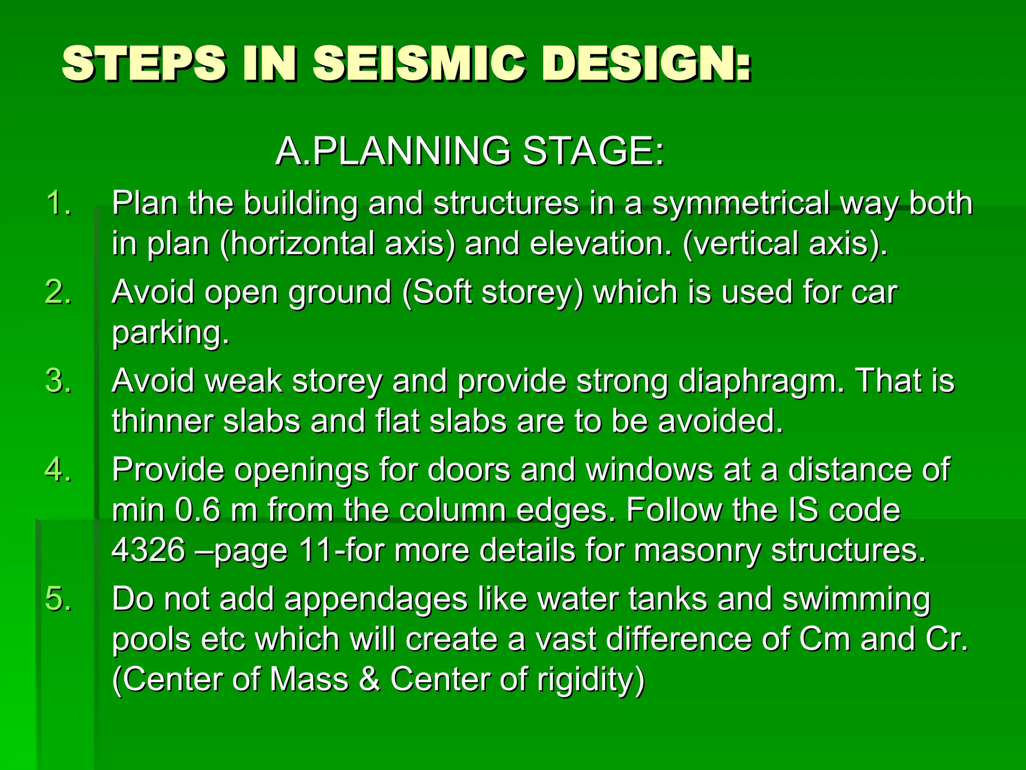Seismic Design Steps Seismic Design Steps Seismic Design Steps Ppt