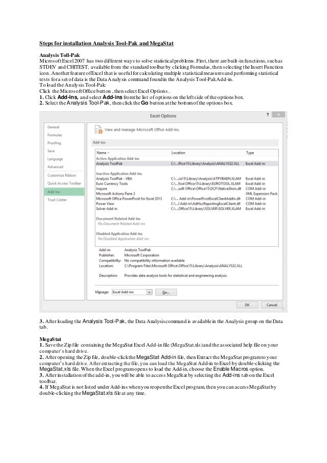 installed megastat excel 2016 but cant find it installed megastat excel 2016 but cant find it