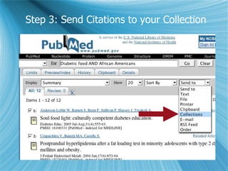 Step 3: Send Citations to your Collection 