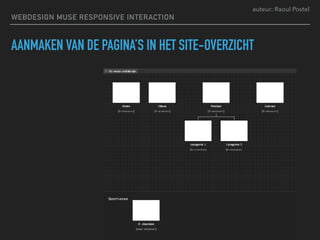 auteur: Raoul Postel
AANMAKEN VAN DE PAGINA’S IN HET SITE-OVERZICHT
WEBDESIGN MUSE RESPONSIVE INTERACTION
 
