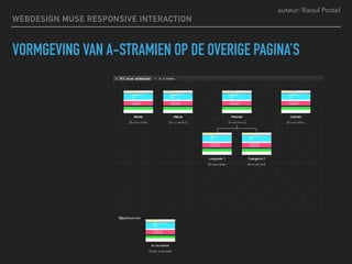 auteur: Raoul Postel
VORMGEVING VAN A-STRAMIEN OP DE OVERIGE PAGINA’S
WEBDESIGN MUSE RESPONSIVE INTERACTION
 