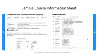 Sample Course Information Sheet
Sample Project A
STEPS Academy OPC Private Limited; Bengaluru, Gurugram and Kolkata
 