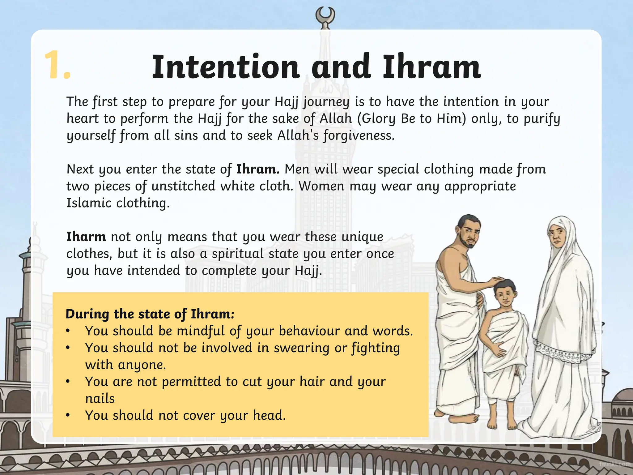 Steps and Methods / rituals of muslim hajj | PPTX