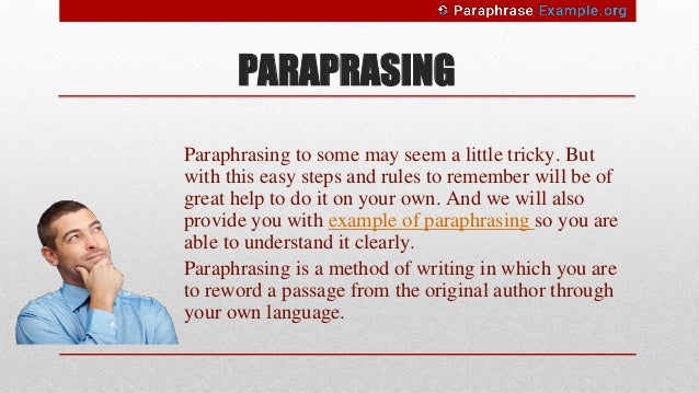Steps and Rules for Paraphrasing with Examples
