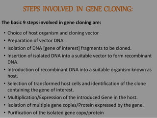 Steps and strategies of gene cloning & DNA libraries.pptx