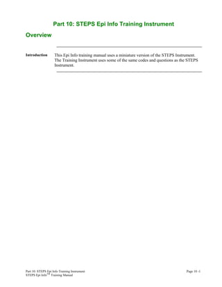 Steps epi info_training_guide | PDF