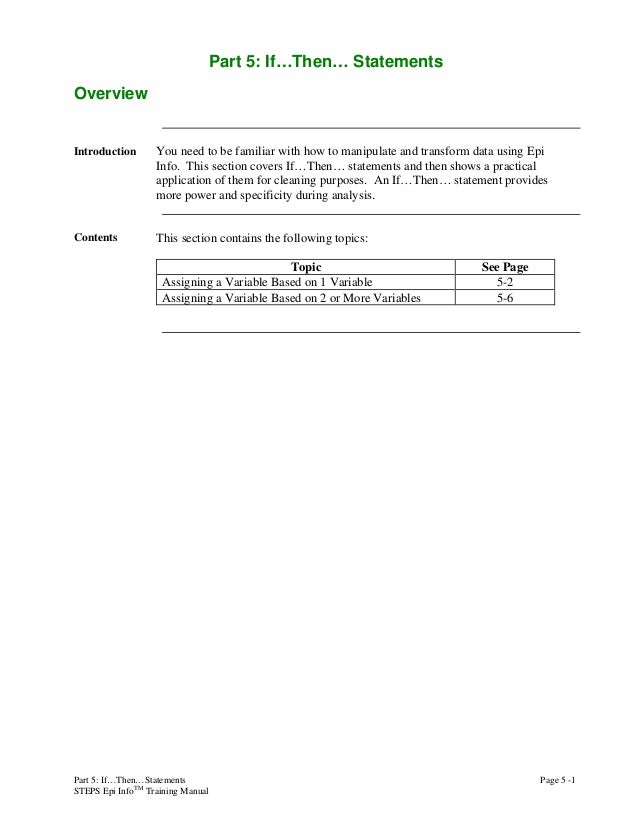 Steps Epi Info Training Guide - variables 5 6 58