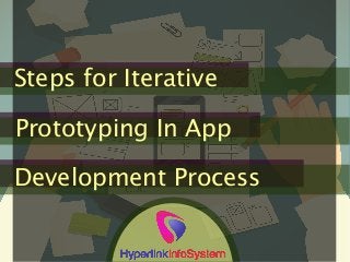 Steps for Iterative
Prototyping In App
Development Process
 