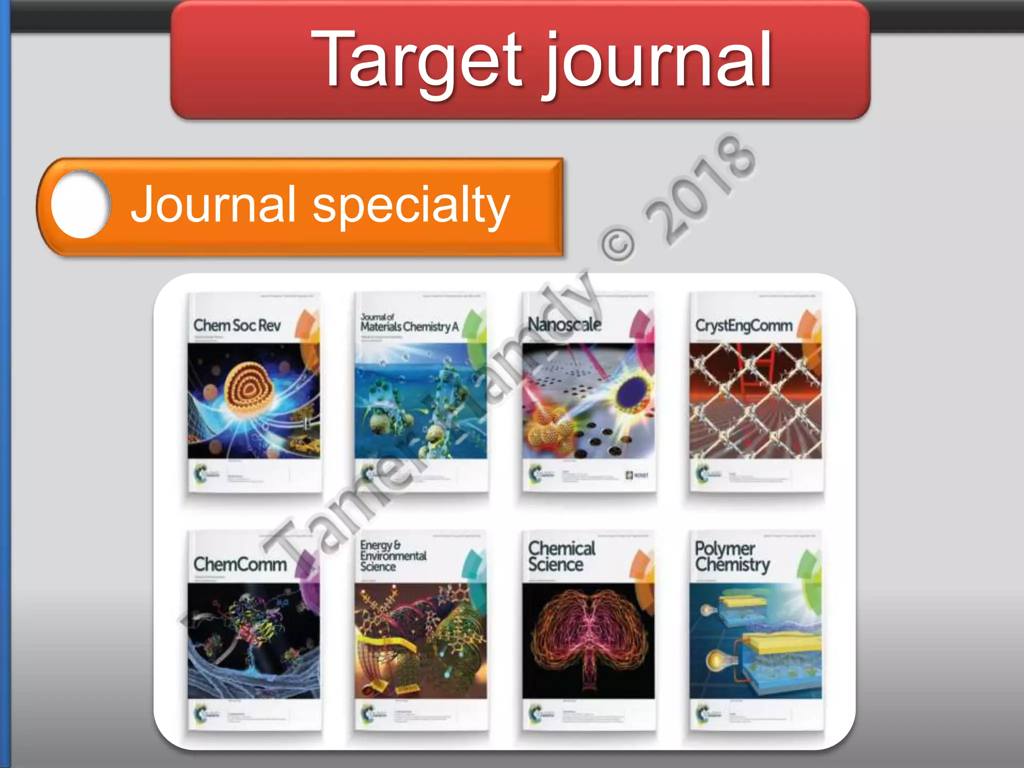 Target journal
Journal specialty
 