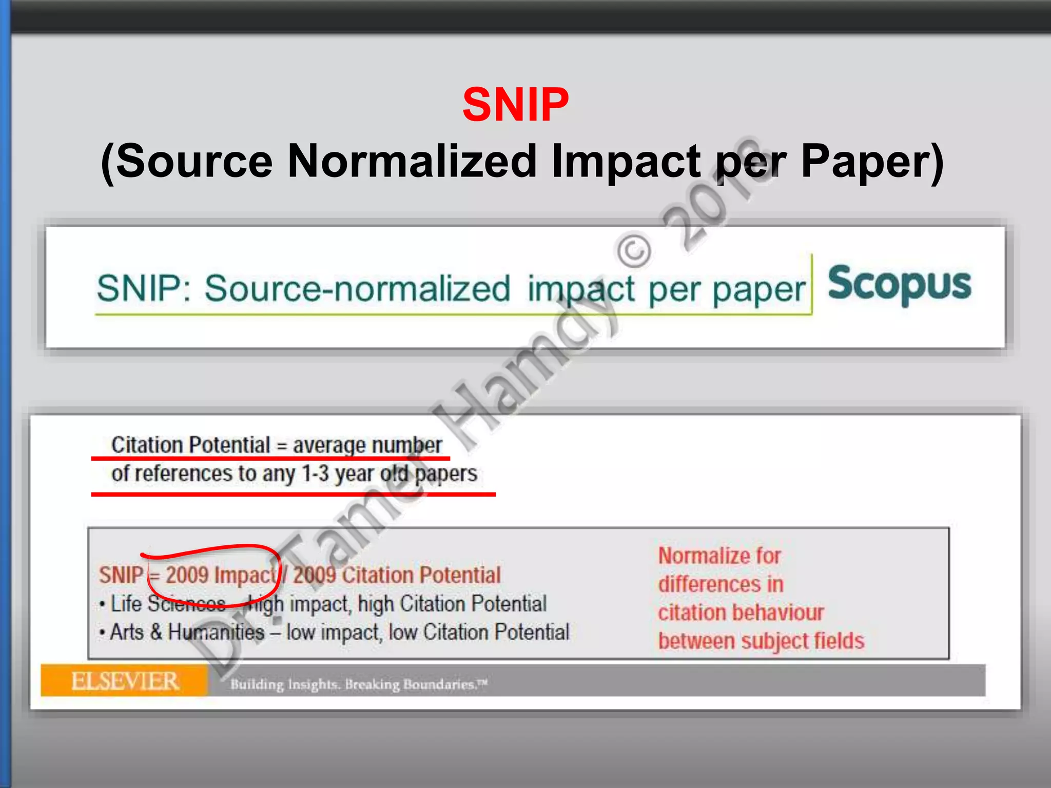 SNIP
(Source Normalized Impact per Paper)
 