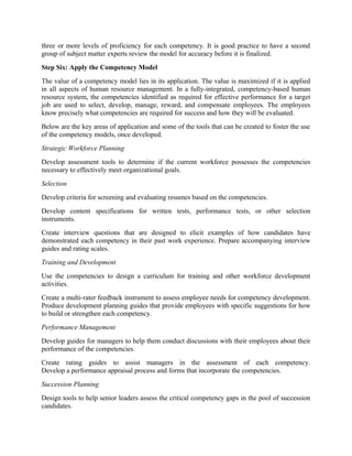 Steps in developing a valid competency model | DOC