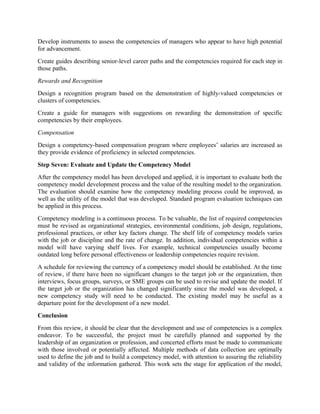 Steps in developing a valid competency model | DOC