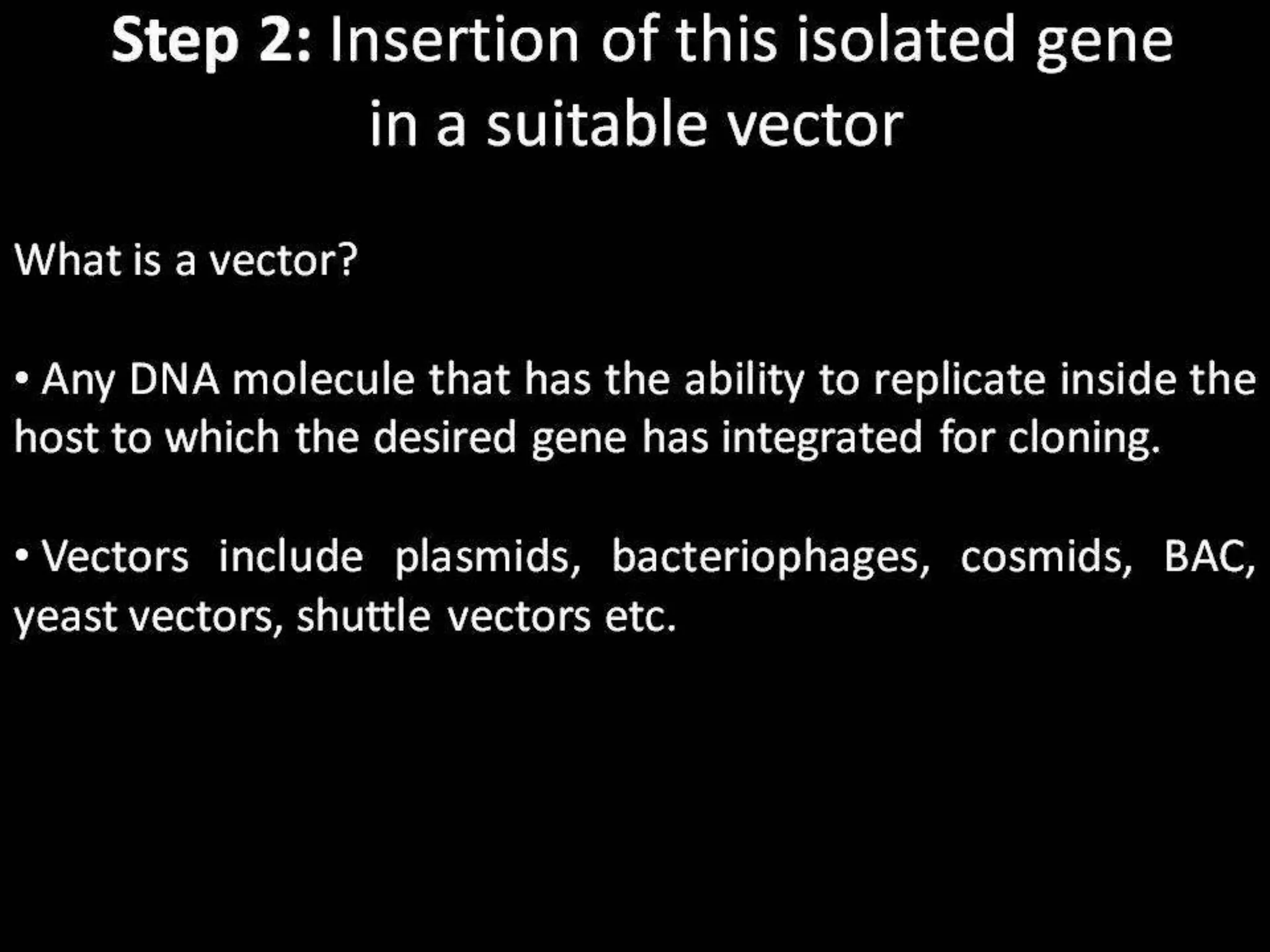 Steps in Recombinant DNA Technology or rDNA technology