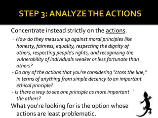 Steps in resolving ethical dilemmas | PPTX