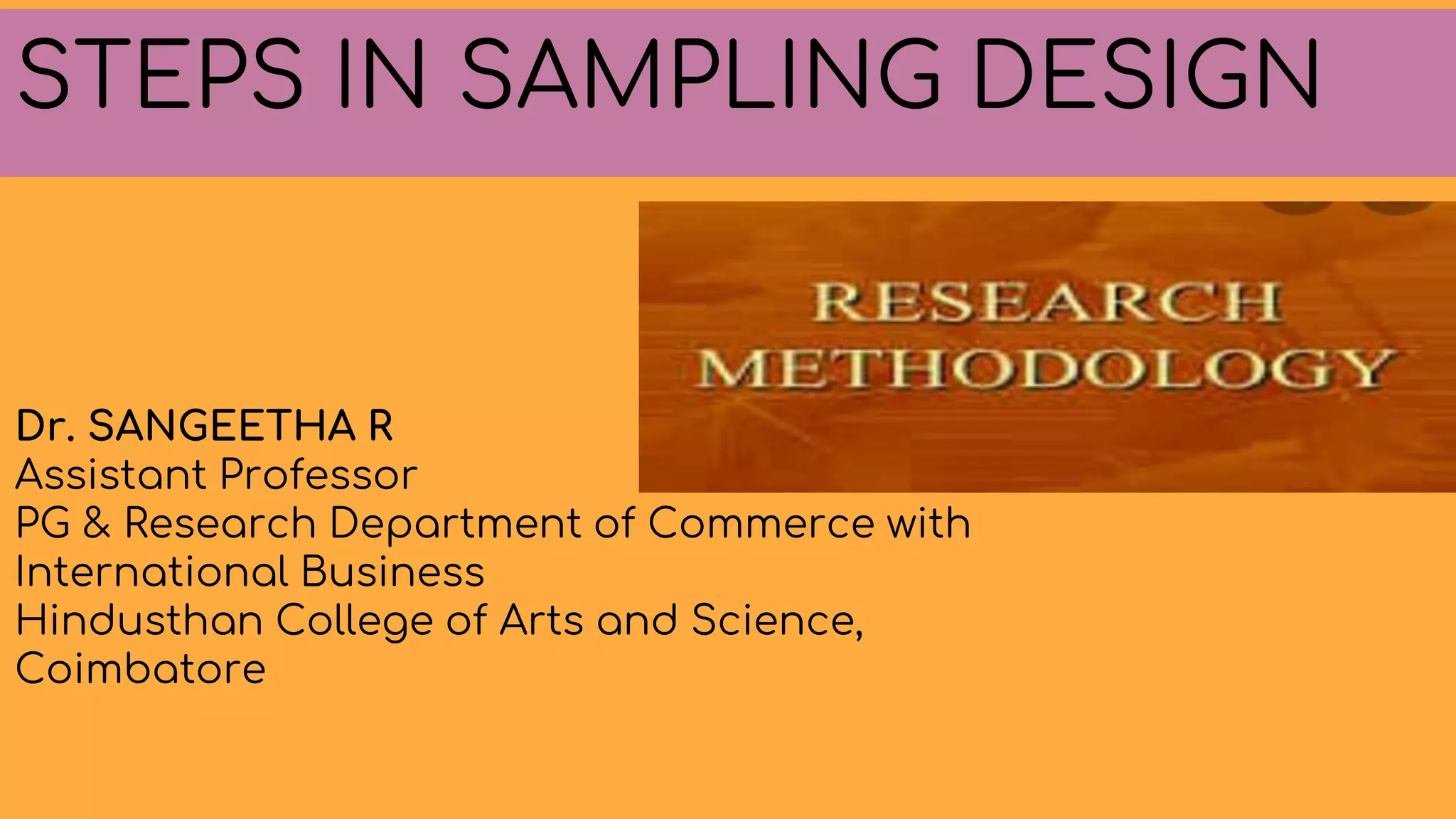 Steps in sampling design | PPTX