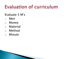 Evaluate 5 M‘s
1. Men
2. Money
3. Material
4. Method
5. Minute
 