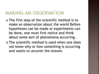 Steps of scientific method | PPTX