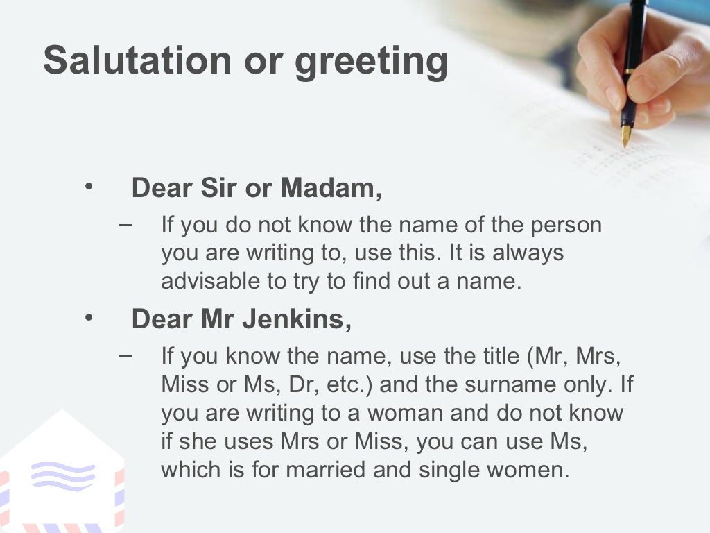 Steps of writing a formal letter