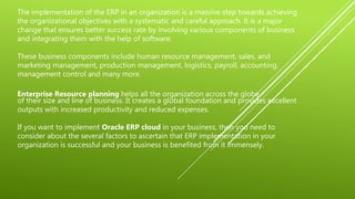 Steps recommended ascertaining the success of ERP implementation