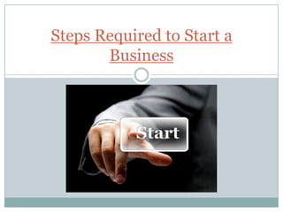 Steps Required to Start a
       Business
 