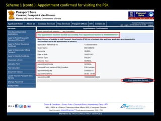Scheme 1 (contd.): Appointment confirmed for visiting the PSK.
 