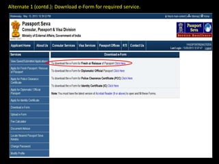 Alternate 1 (contd.): Download e-Form for required service.
 