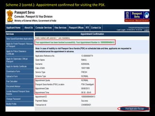 Scheme 2 (contd.): Appointment confirmed for visiting the PSK.
 