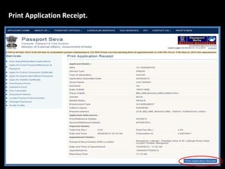 Print Application Receipt. 
 