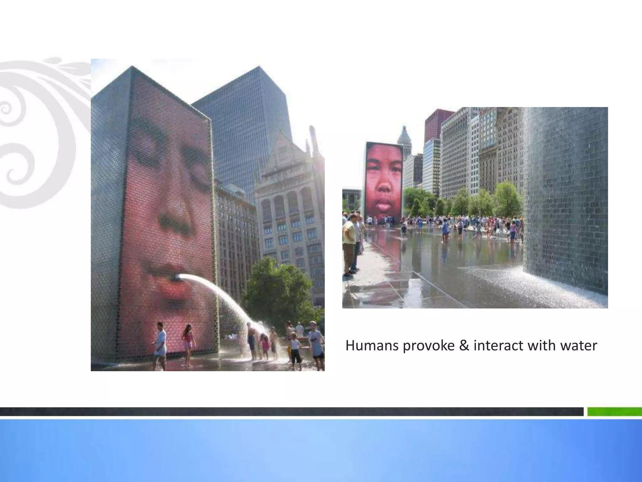 Humans provoke & interact with water
 