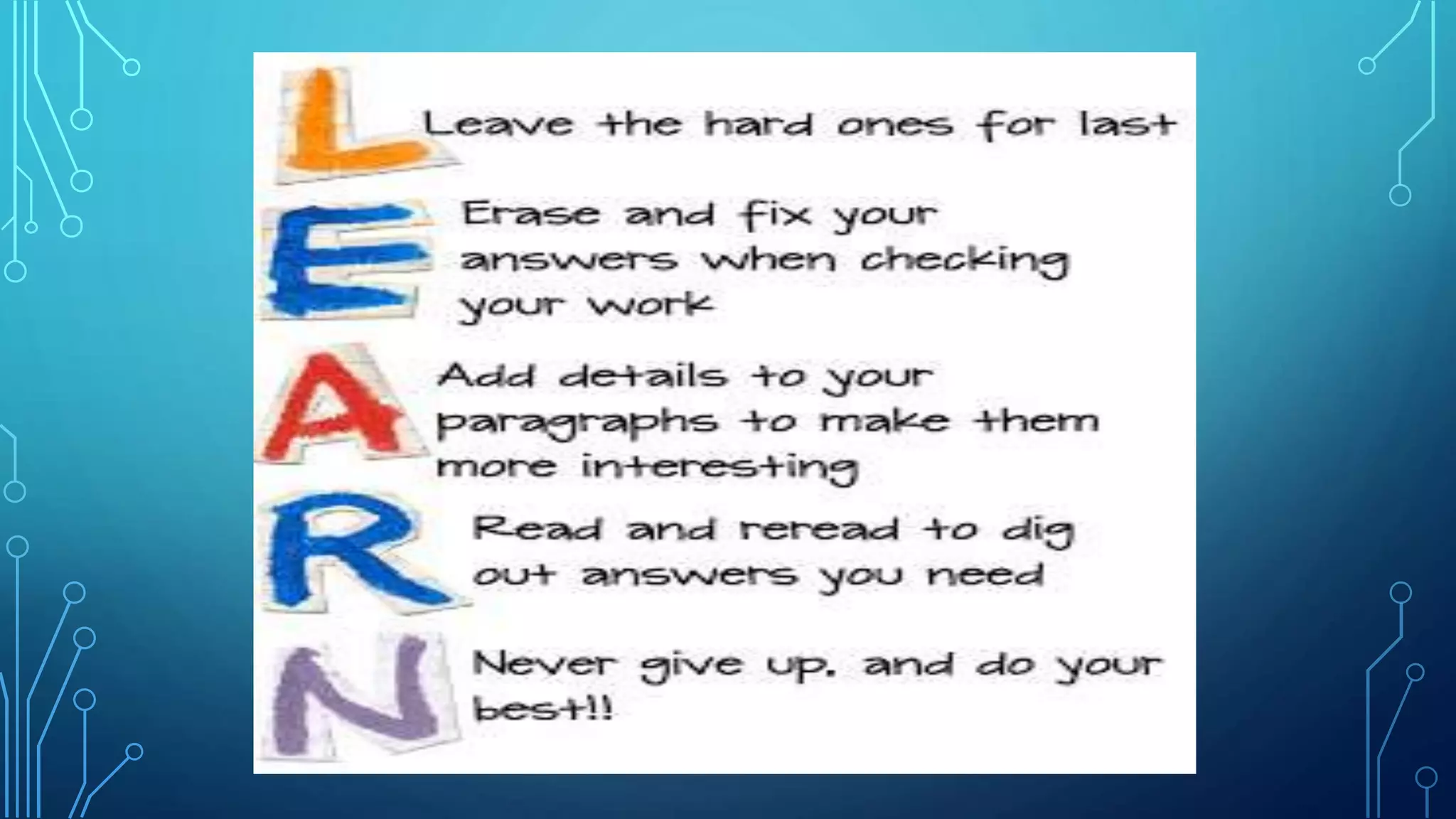 Steps to design a test