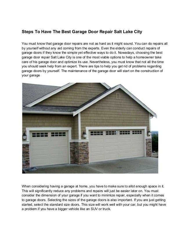 Steps To Have The Best Garage Door Repair Salt Lake City