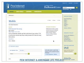PEW INTERNET & AMERICAN LIFE PROJECT
 
