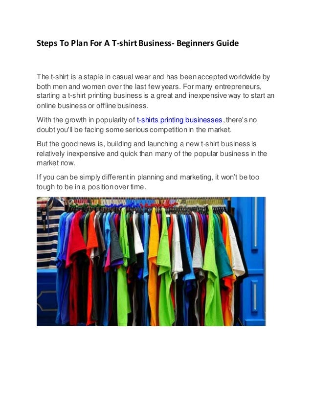 Steps to plan for a t shirt printing business