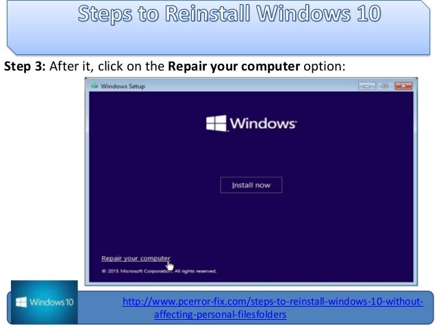 steps to reinstall windows 10 without affecting personal windows 10 repair install