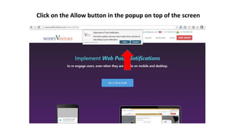 Click on the Allow button in the popup on top of the screen
 
